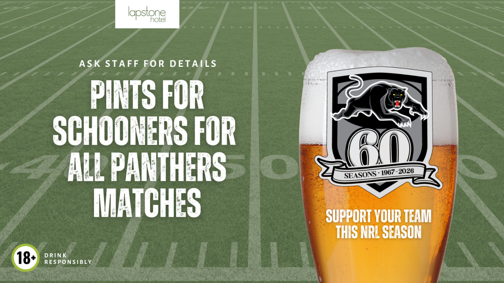 NRL Pints For Schooners Panthers Lapstone Hotel